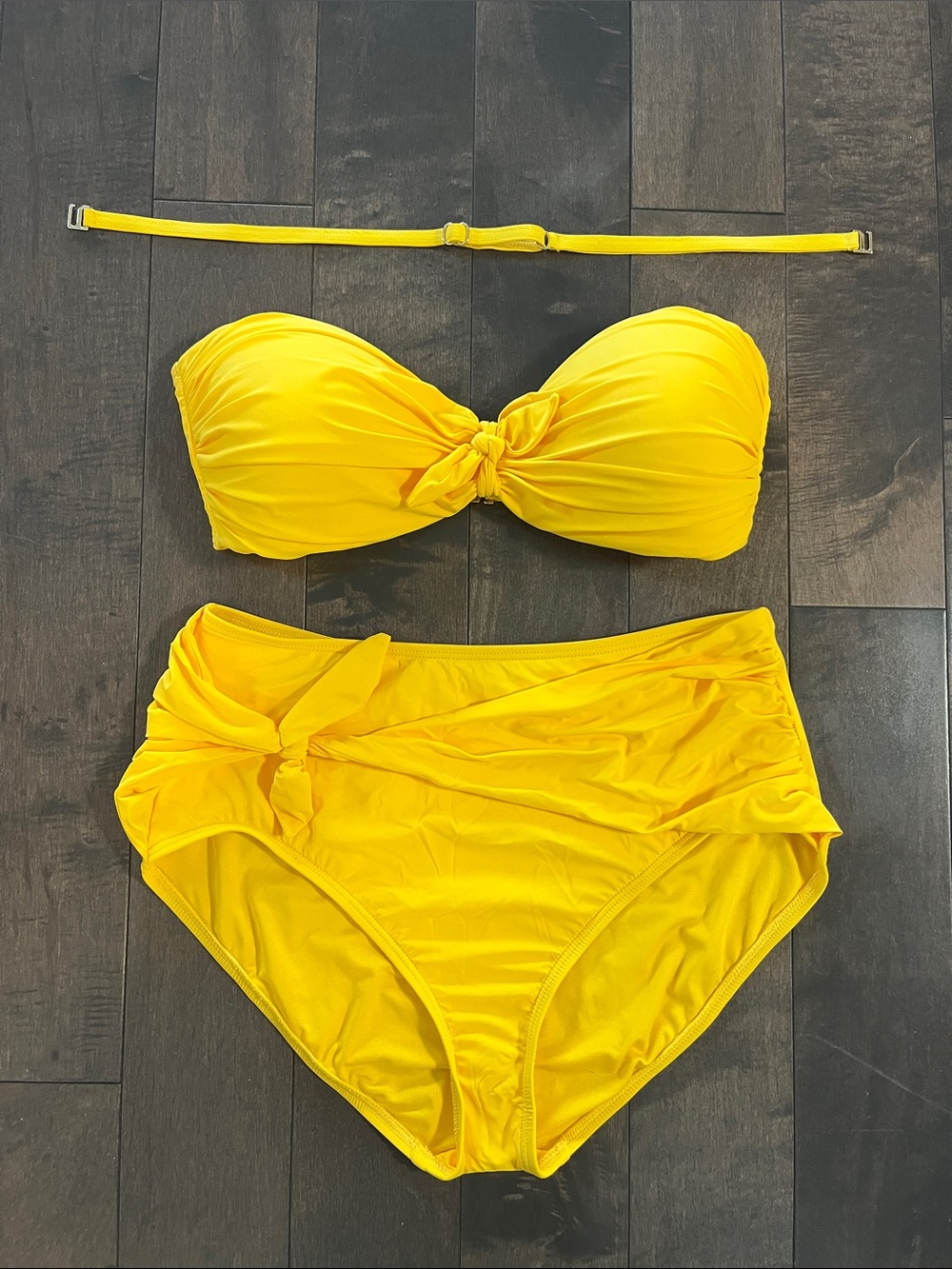 Kate Spade Bandeau High-Waist Bikini Set M